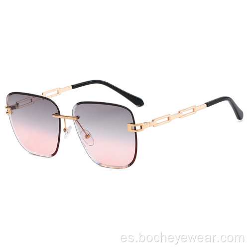 Nuevas gafas de sol de polígono retro de moda para mujer, gafas de sol de montura pequeña de metal europeas y americanas